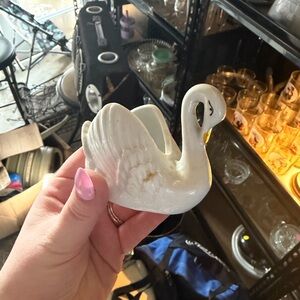 Vintage ceramic swan striker dish or mini planter